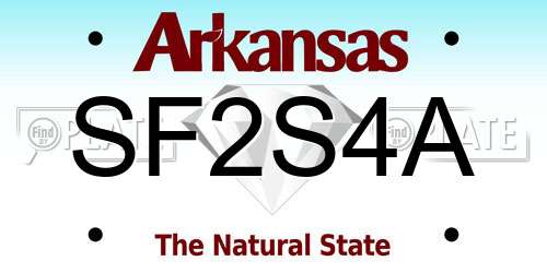 SF2S4A Arkansas License Plate
