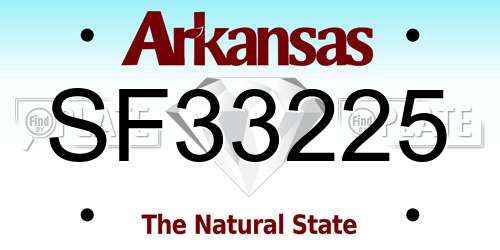 SF33225 Arkansas License Plate