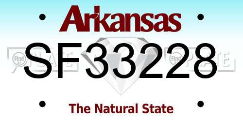 SF33228 Arkansas License Plate