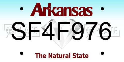 SF4F976 Arkansas License Plate