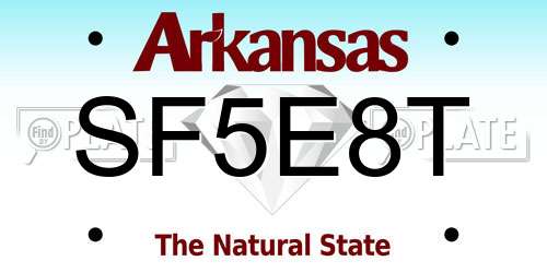 SF5E8T Arkansas License Plate