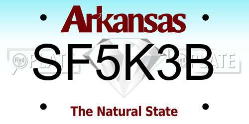 SF5K3B Arkansas License Plate