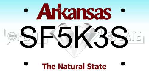 SF5K3S Arkansas License Plate