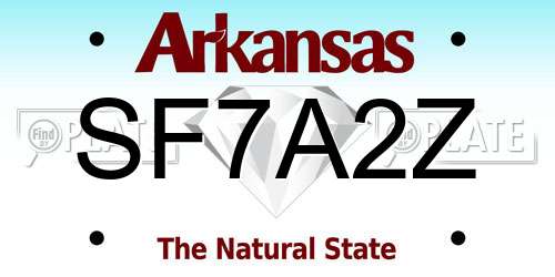 SF7A2Z Arkansas License Plate