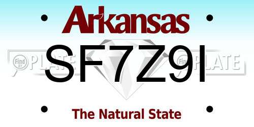 SF7Z9I Arkansas License Plate