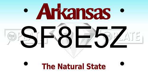 SF8E5Z Arkansas License Plate