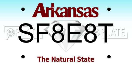 SF8E8T Arkansas License Plate