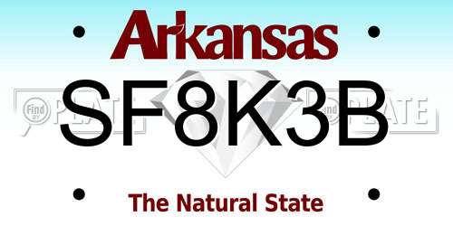 SF8K3B Arkansas License Plate
