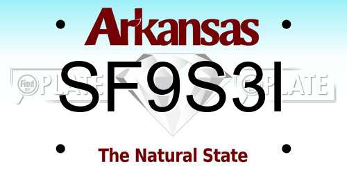 SF9S3I Arkansas License Plate