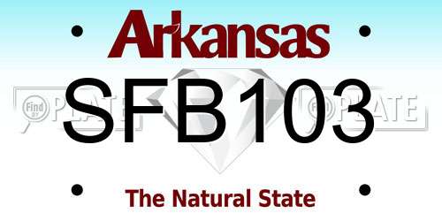 SFB103 Arkansas License Plate