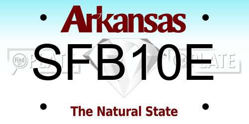 SFB10E Arkansas License Plate