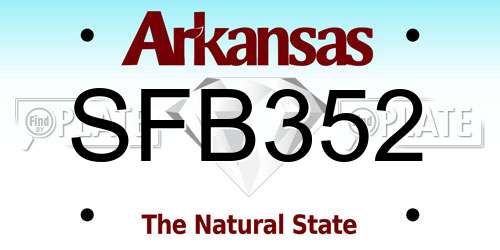 SFB352 Arkansas License Plate