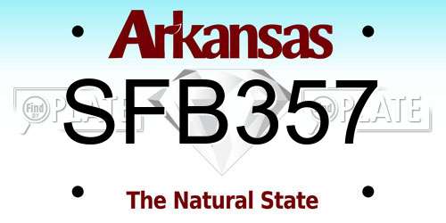 SFB357 Arkansas License Plate