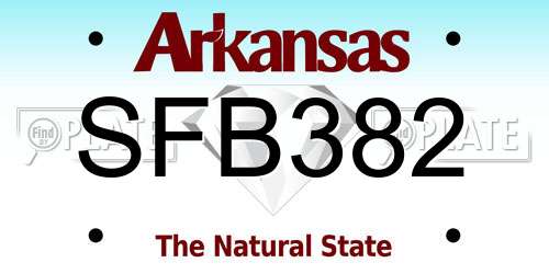 SFB382 Arkansas License Plate