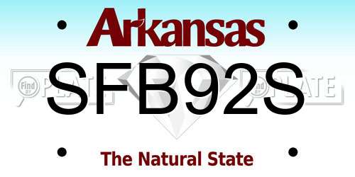 SFB92S Arkansas License Plate