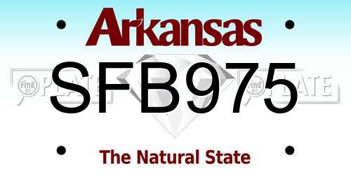SFB975 Arkansas License Plate