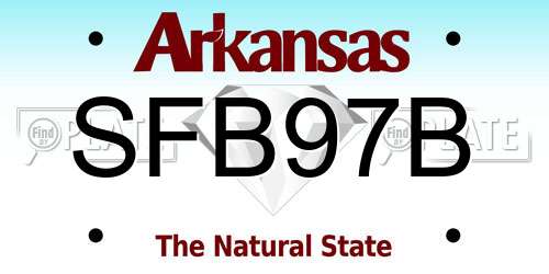 SFB97B Arkansas License Plate