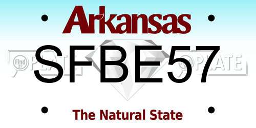 SFBE57 Arkansas License Plate