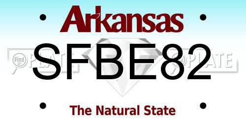 SFBE82 Arkansas License Plate