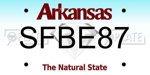 SFBE87 Arkansas License Plate