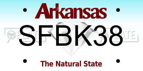 SFBK38 Arkansas License Plate