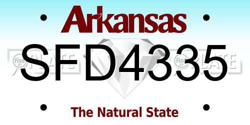 SFD4335 Arkansas License Plate