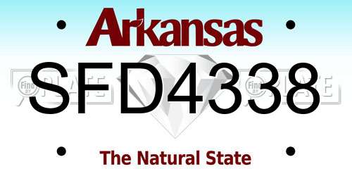SFD4338 Arkansas License Plate