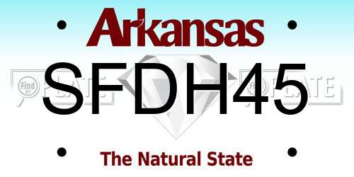 SFDH45 Arkansas License Plate