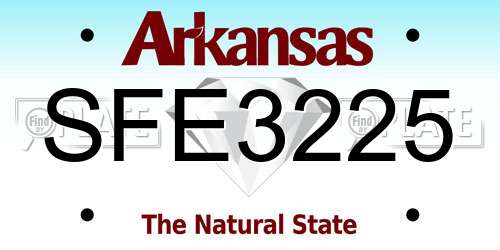 SFE3225 Arkansas License Plate