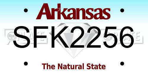 SFK2256 Arkansas License Plate