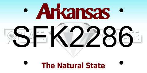 SFK2286 Arkansas License Plate