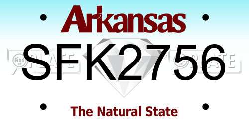 SFK2756 Arkansas License Plate