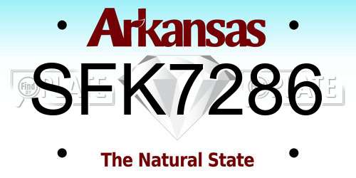 SFK7286 Arkansas License Plate