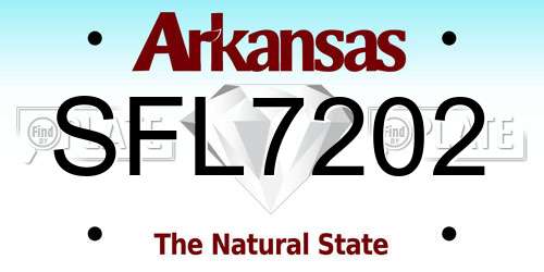 SFL7202 Arkansas License Plate