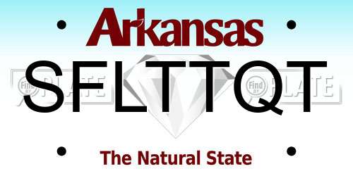 SFLTTQT Arkansas License Plate