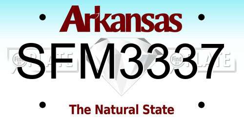 SFM3337 Arkansas License Plate