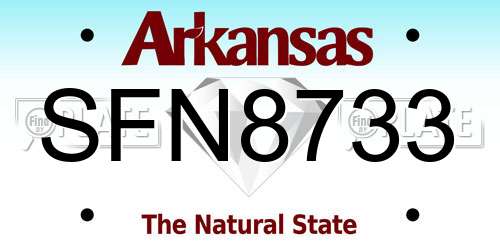 SFN8733 Arkansas License Plate