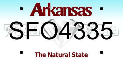SFO4335 Arkansas License Plate