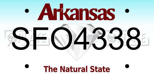 SFO4338 Arkansas License Plate