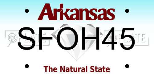 SFOH45 Arkansas License Plate