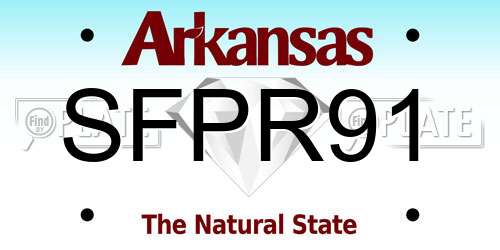 SFPR91 Arkansas License Plate