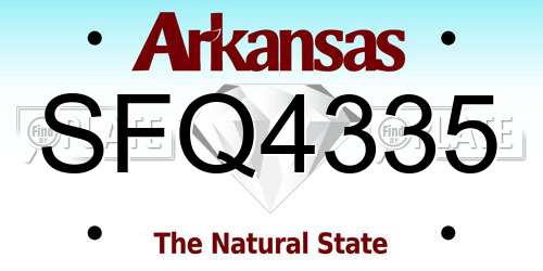 SFQ4335 Arkansas License Plate