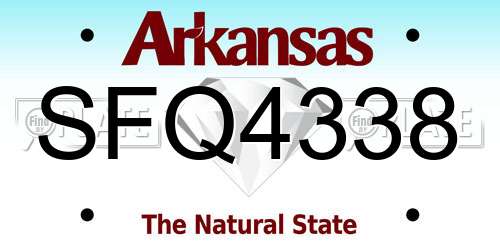 SFQ4338 Arkansas License Plate