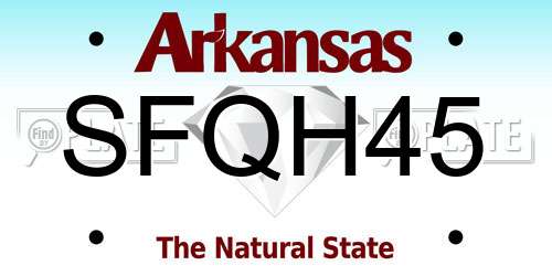 SFQH45 Arkansas License Plate