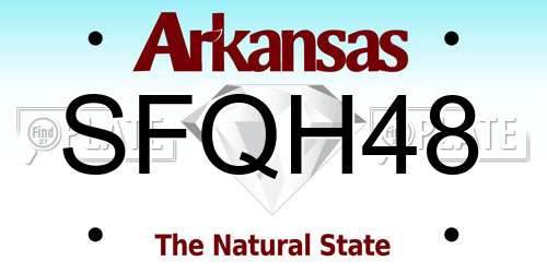 SFQH48 Arkansas License Plate