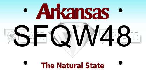 SFQW48 Arkansas License Plate