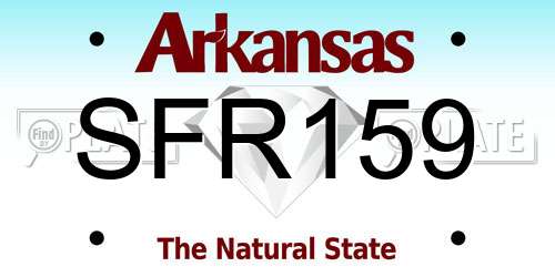 SFR159 Arkansas License Plate