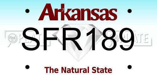 SFR189 Arkansas License Plate