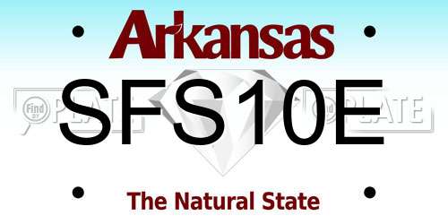 SFS10E Arkansas License Plate