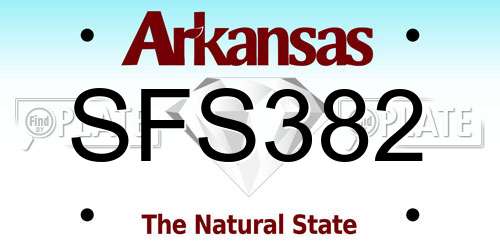 SFS382 Arkansas License Plate